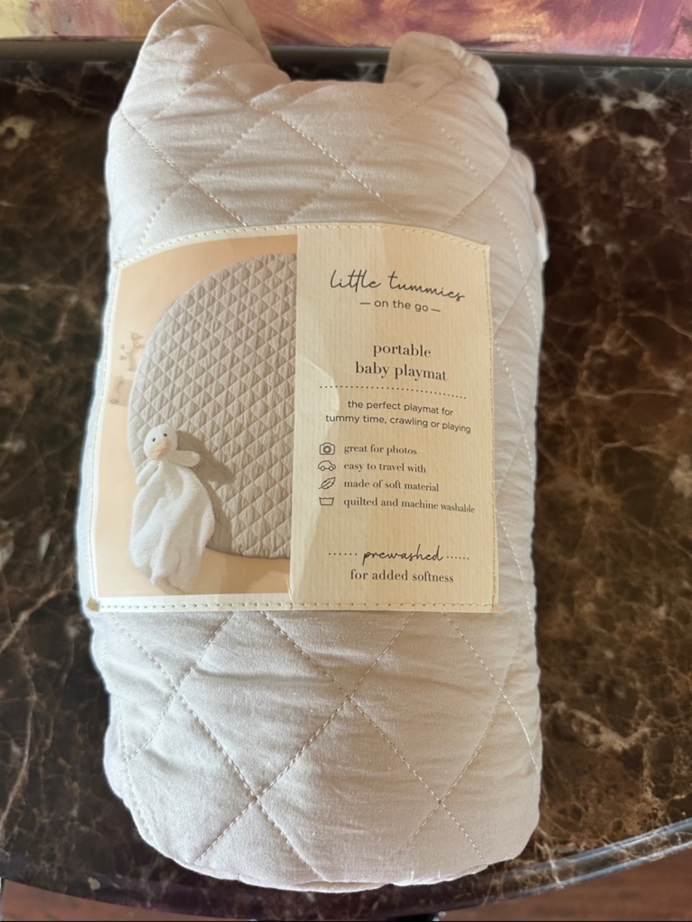 Portable Baby Playmat – Gray Quilted